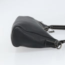 Salvatore Ferragamo Umhängetasche Leder Schwarz Silber Auth BA9797-3