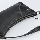 Salvatore Ferragamo Umhängetasche Leder Schwarz Silber Auth BA9797-6