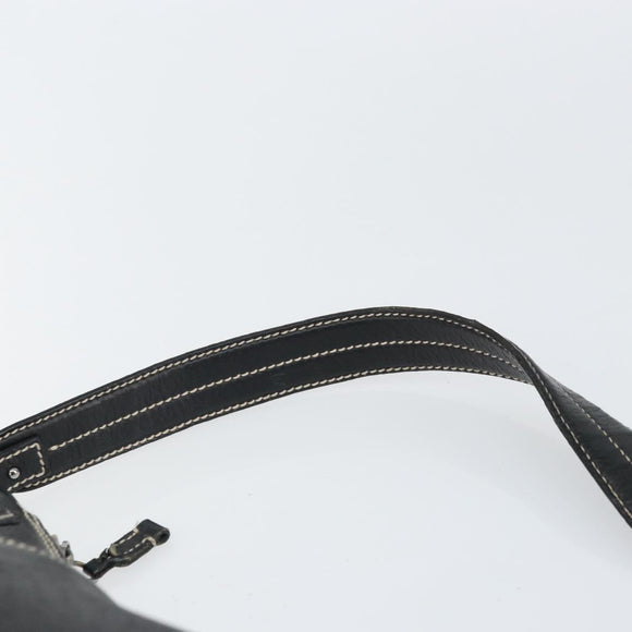 Salvatore Ferragamo Umhängetasche Leder Schwarz Silber Auth BA9797