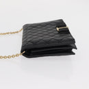 Salvatore Ferragamo Chain Wallet Shoulder Bag Leather Black Gold Auth BA9798-5