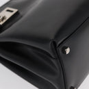 Salvatore Ferragamo Hand Bag Leather Black Silver Auth BA9799-8