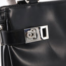 Salvatore Ferragamo Hand Bag Leather Black Silver Auth BA9799-10