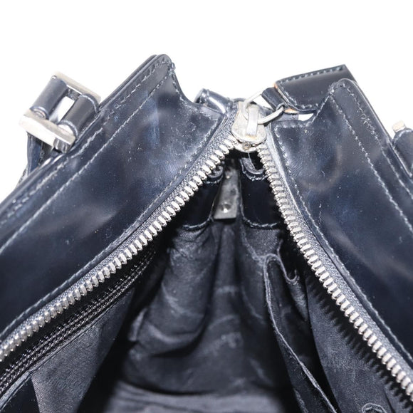 Salvatore Ferragamo Hand Bag Leather Black Silver Auth BA9799
