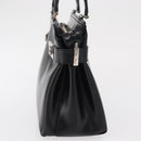 Salvatore Ferragamo Hand Bag Leather Black Silver Auth BA9799-3