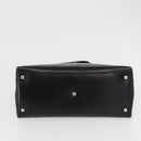 Salvatore Ferragamo Hand Bag Leather Black Silver Auth BA9799-5