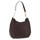 BALLY Shoulder Bag Leather Brown Gold Auth BA9800-1