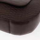 BALLY Shoulder Bag Leather Brown Gold Auth BA9800-11