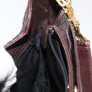 BALLY Shoulder Bag Leather Brown Gold Auth BA9800-17