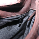 BALLY Shoulder Bag Leather Brown Gold Auth BA9800-23