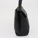 BALLY Hand Bag Leather Black Gold Auth BA9801-5