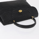 BALLY Hand Bag Leather Black Gold Auth BA9801-6