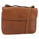 BALLY Shoulder Bag Leather Brown Gold Auth BA9802-1