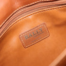 BALLY Shoulder Bag Leather Brown Gold Auth BA9802-17