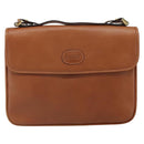 BALLY Shoulder Bag Leather Brown Gold Auth BA9802-2