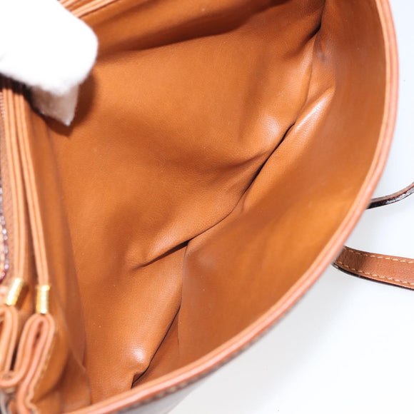 BALLY Shoulder Bag Leather Brown Gold Auth BA9802