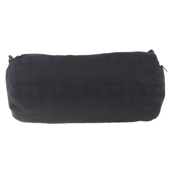 CHANEL New Travel Line Boston Bag Nylon Black CC Auth BA9803
