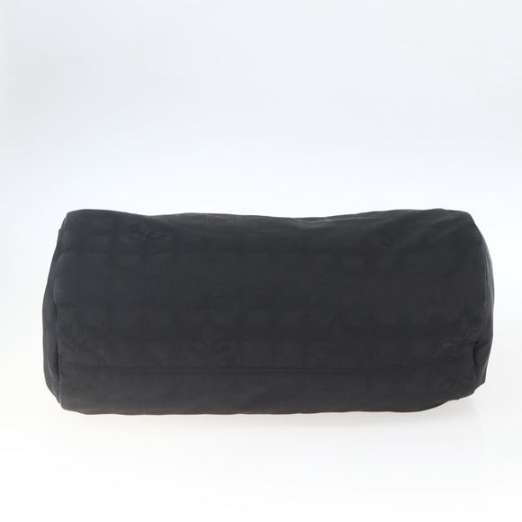CHANEL New Travel Line Boston Bag Nylon Black CC Auth BA9803