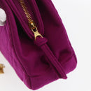 CHANEL Matelasse Chain Shoulder Bag Cotton Purple Gold CC Auth BA9805-10