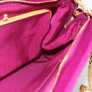 CHANEL Matelasse Chain Shoulder Bag Cotton Purple Gold CC Auth BA9805-18