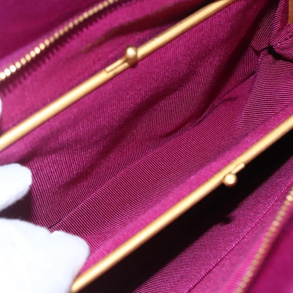 CHANEL Matelasse Chain Shoulder Bag Cotton Purple Gold CC Auth BA9805