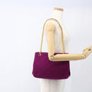 CHANEL Matelasse Chain Shoulder Bag Cotton Purple Gold CC Auth BA9805-22