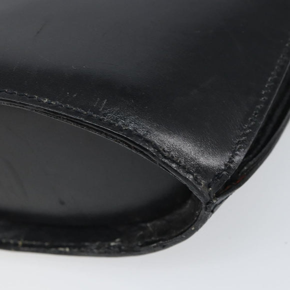 CELINE Shoulder Bag Leather Black Gold Auth BA9825
