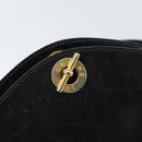 CELINE Shoulder Bag Leather Black Gold Auth BA9825-18