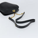 CELINE Shoulder Bag Leather Black Gold Auth BA9825-7