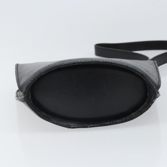 CELINE Shoulder Bag Leather Black Gold Auth BA9825
