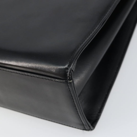 GIVENCHY Hand Bag Leather Black Gold Auth BA9826