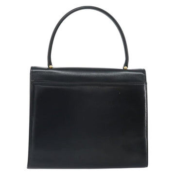 GIVENCHY Hand Bag Leather Black Gold Auth BA9826 - 0