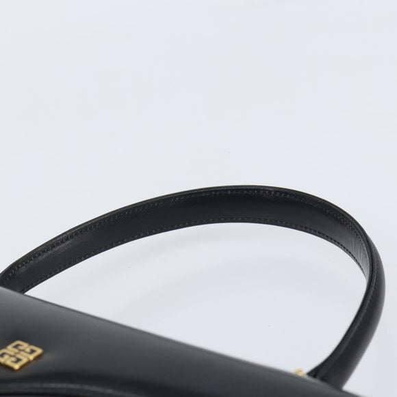 GIVENCHY Hand Bag Leather Black Gold Auth BA9826