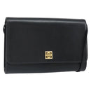 GIVENCHY Shoulder Bag Leather Black Gold Auth BA9827-1