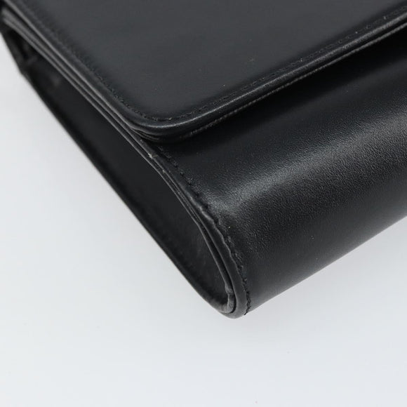 GIVENCHY Shoulder Bag Leather Black Gold Auth BA9827