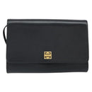 GIVENCHY Shoulder Bag Leather Black Gold Auth BA9827-2