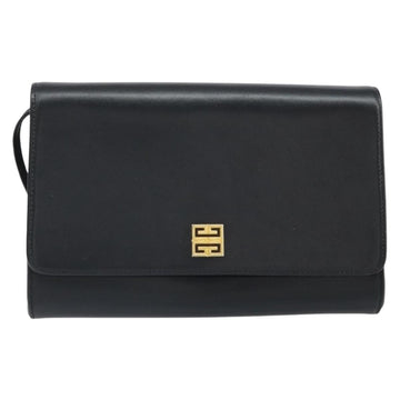 GIVENCHY Shoulder Bag Leather Black Gold Auth BA9827 - 0