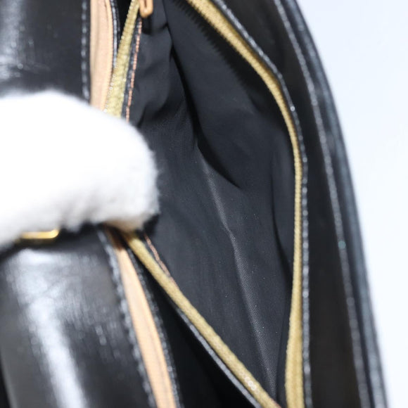 GIVENCHY Shoulder Bag Leather Black Gold Auth BA9827