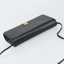 GIVENCHY Shoulder Bag Leather Black Gold Auth BA9827-6