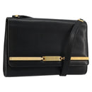 Christian Dior Shoulder Bag Leather Black Gold Auth BA9830-1