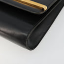 Christian Dior Shoulder Bag Leather Black Gold Auth BA9830-14