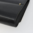 Christian Dior Shoulder Bag Leather Black Gold Auth BA9830-16