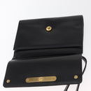 Christian Dior Shoulder Bag Leather Black Gold Auth BA9830-9