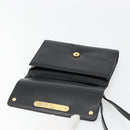 Christian Dior Shoulder Bag Leather Black Gold Auth BA9830-18