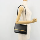 Christian Dior Shoulder Bag Leather Black Gold Auth BA9830-23