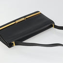 Christian Dior Shoulder Bag Leather Black Gold Auth BA9830-6