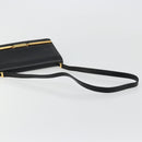 Christian Dior Shoulder Bag Leather Black Gold Auth BA9830-7
