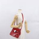 Salvatore Ferragamo Vala Hand Bag Leather Red Gold Auth BA9831-24