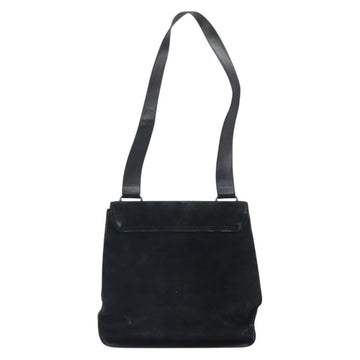 Salvatore Ferragamo Vala Shoulder Bag Suede Black Silver Auth BA9832 - 0