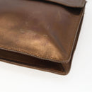 CHANEL Shoulder Bag Leather Brown CC Auth BA9834-9