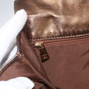 CHANEL Shoulder Bag Leather Brown CC Auth BA9834-19